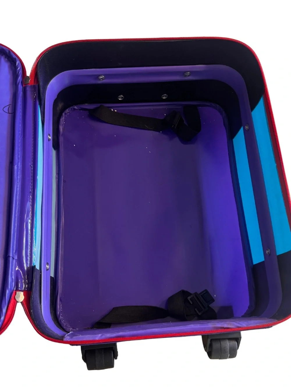 1998 Teletubbies Purple Rolling Kids Luggage - Tinky Winky, Dipsy, Laa-Laa, Po